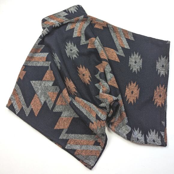 Thread & Supply Sweater Poncho Women's Size XS/S Black Aztec Cape Boho - Picture 4 of 8
